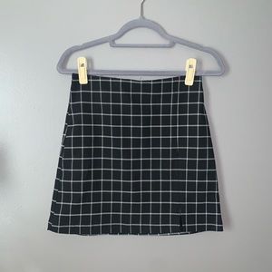 Topshop Black and White Plaid Mini Skirt